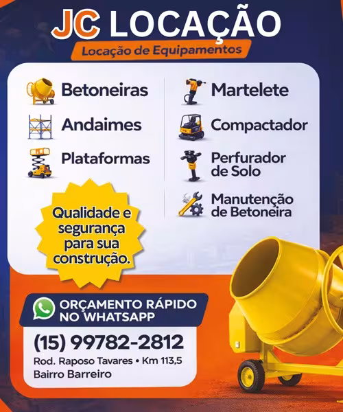 JC LOCAÇÃO DE ANDAIMES E BETONEIRAS